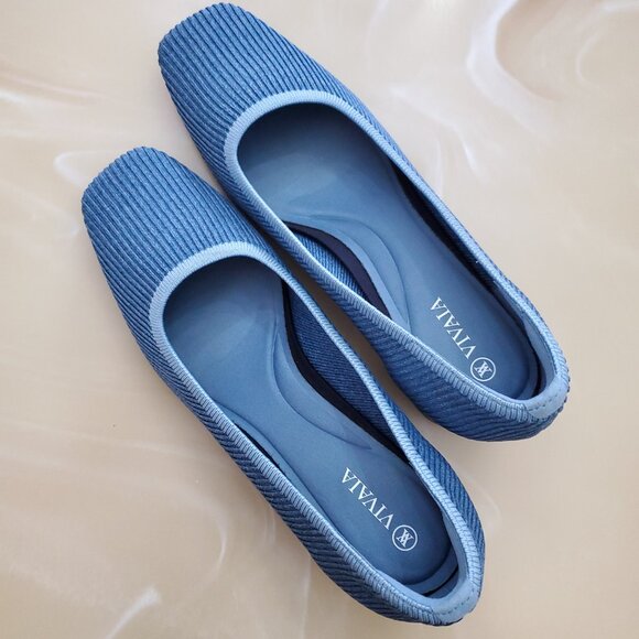 Vivaia Melody Square-Toe Chunky Heels in Denim Blue Size 9 - Picture 5 of 10